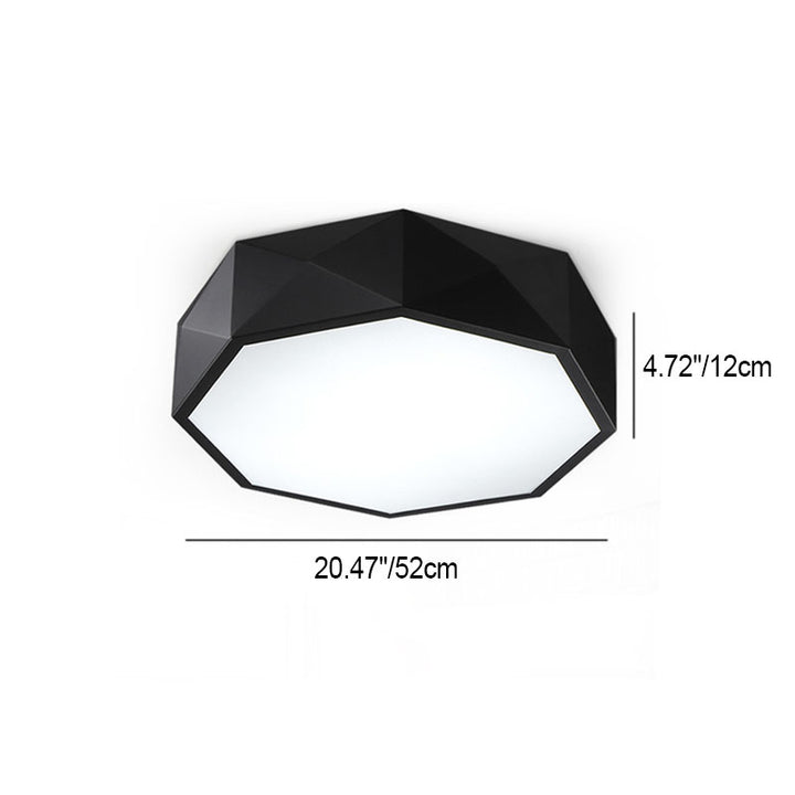Modern Minimalist Rhombus Geometry Acrylic Iron LED Flush Mount Ceiling Light for Living Room