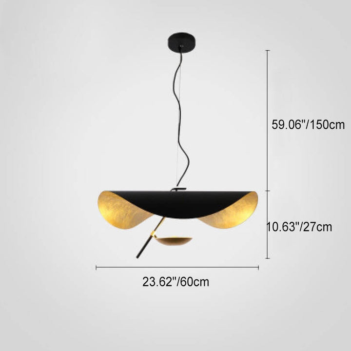 Italian Creative Lotus Leaf Shade Electroplated Iron LED Art Pendant Light