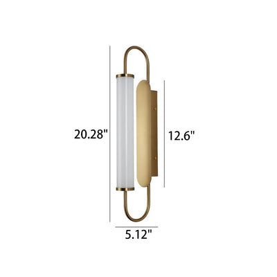 Modern Light Luxury Column Curved Arm LED Wall Sconce Lamp