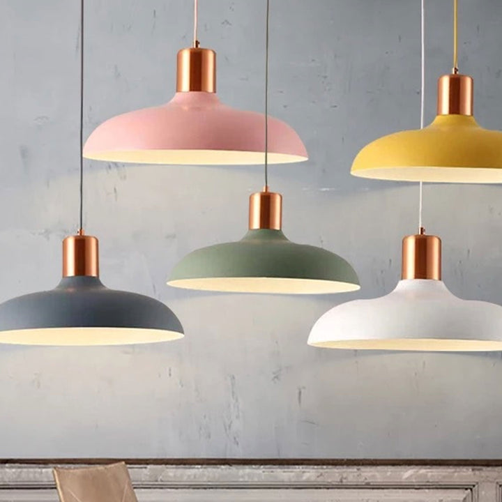 Lampe suspendue nordique créative à 1 lumière couleur macaron 