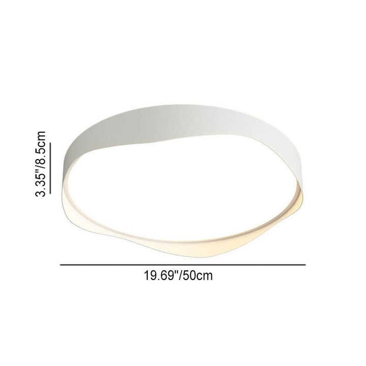Modern Minimalist Round Curve Border Iron Acrylic LED Flush Mount Ceiling Light for Living Room