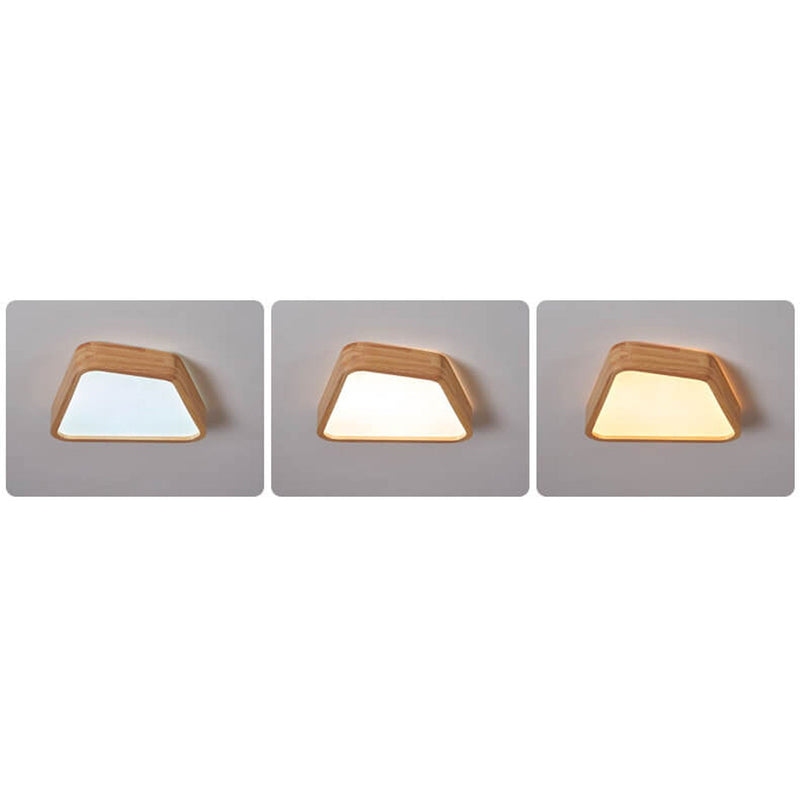 Modern Japanese Log Geometry Shape LED Flush Mount Ceiling Light