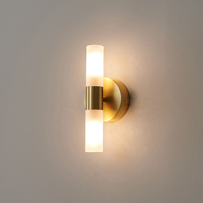 Moderne Luxuskolonne Acryl Messing 1/2/4 Licht LED Wandleuchte 