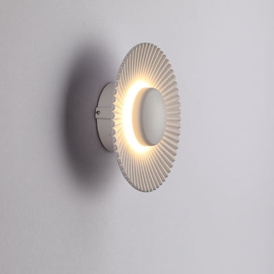 Modern Round Shell Textures Aluminum 1-Light LED Wall Sconce Lamp