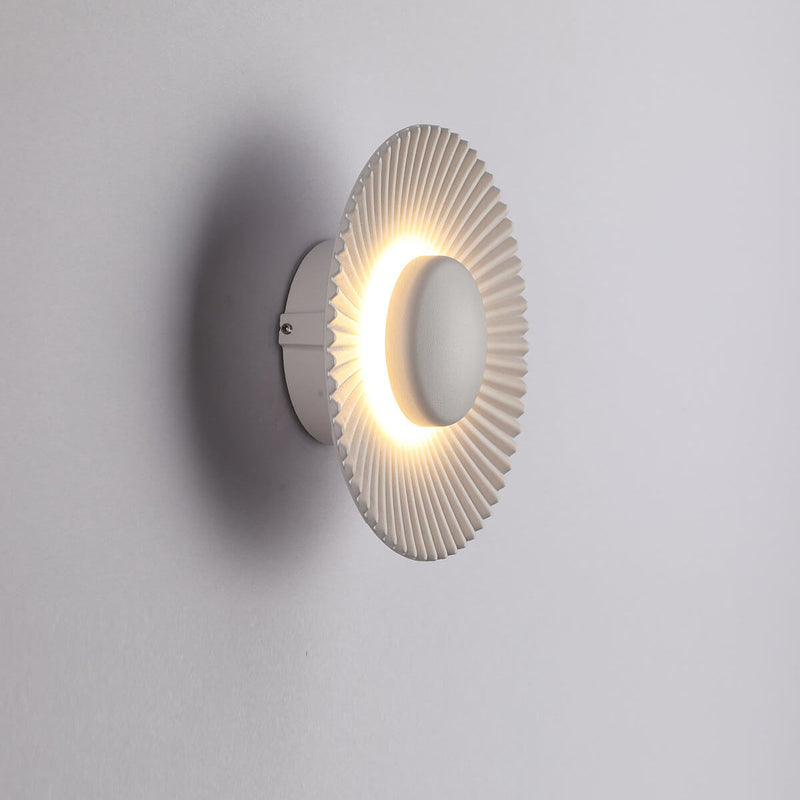 Modern Round Shell Textures Aluminum 1-Light LED Wall Sconce Lamp