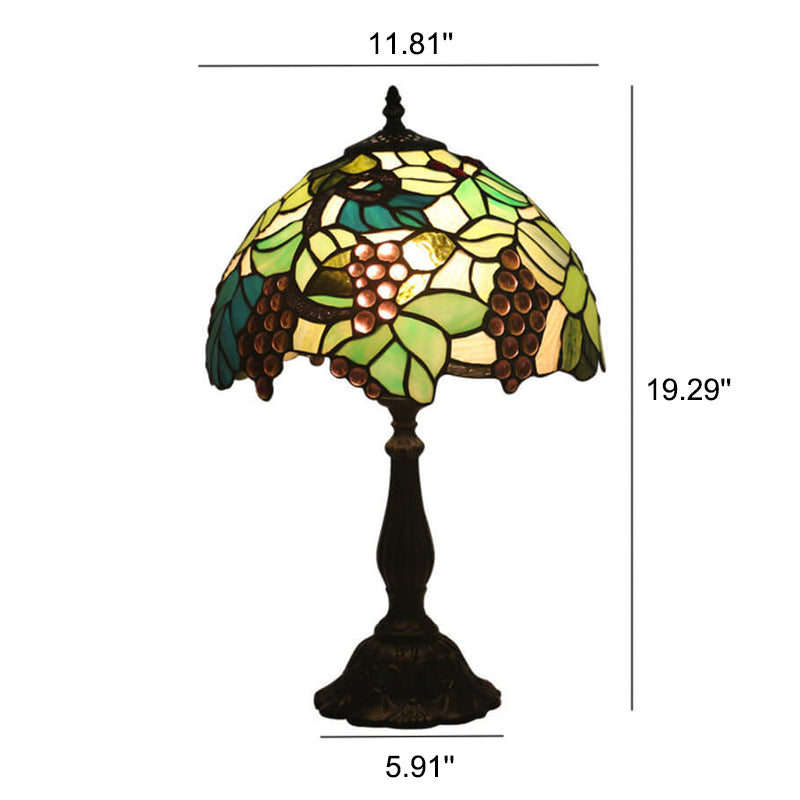 Tiffany Rustic Fruit Stained Glass 1-Light Table Lamp