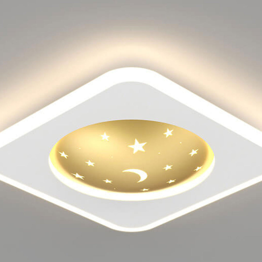 Nordic Minimalist Starry Sky Square Runde Schmiedeeisen Aluminium LED Unterputz Deckenleuchte 