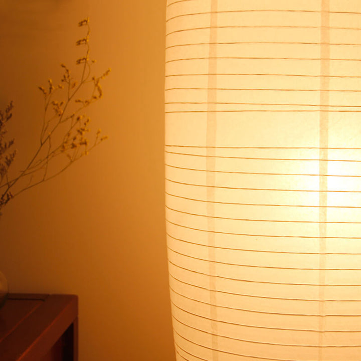 Nordischer minimalistischer Reispapier-Säulen-Stehlampe mit 2 Lichtern 