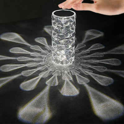 Creative Crystal Diamond Water Drop Rechargeable Touch LED Night Light Table Lamp