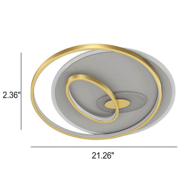 Creative Simple Circular Overlapping Dislocation Design LED Flush Mount Light