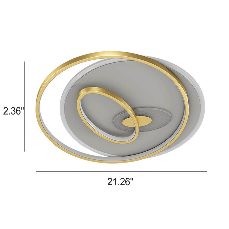 Creative Simple Circular Overlapping Dislocation Design LED Flush Mount Light