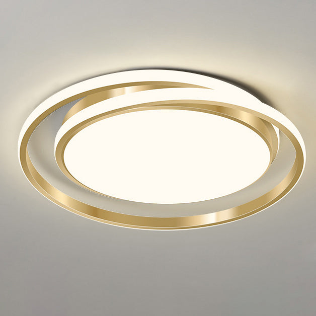 Plafonnier LED à montage encastré, lumière moderne et de luxe, cercle doré 