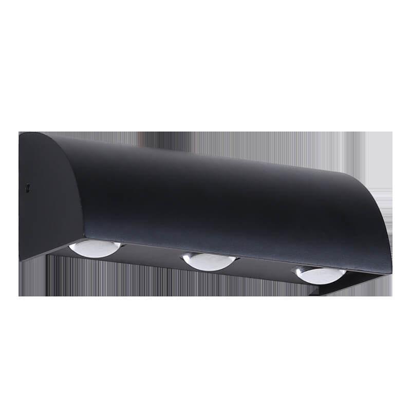 Applique murale extérieure étanche à 3 lumières LED cylindrique moderne en aluminium 