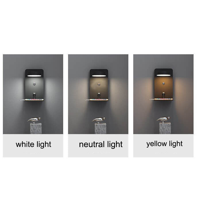 مصباح حائط حديث مربع من الحديد LED قابل لإعادة الشحن عبر USB 