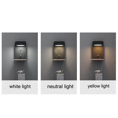 Moderne Eisen Quadrat LED USB Wiederaufladbare Wandleuchte 