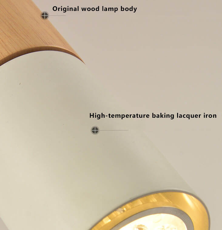 Lámpara colgante LED de 1 luz cilíndrica recta de madera maciza simple 