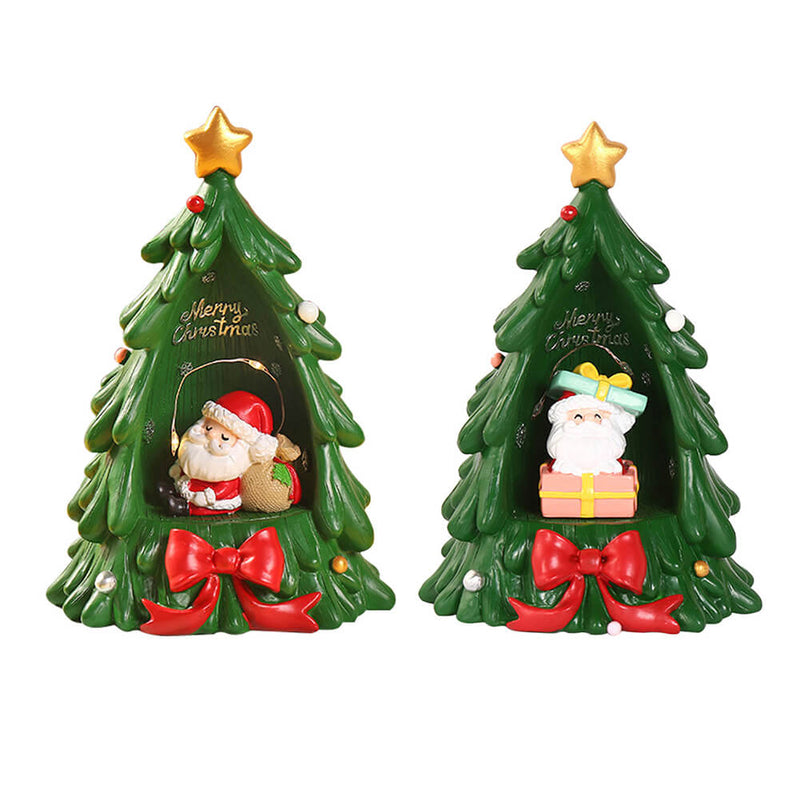 Christmas Tree Santa Starlight Night Light Resin Decoration Gift Table Lamp