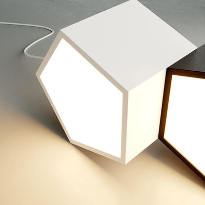 Modern Creative Square Geometric Iron LED Macaron Chandelier