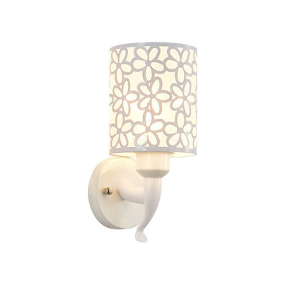 Modern Column Floral Shade 1-Light Wall Sconce Lamp
