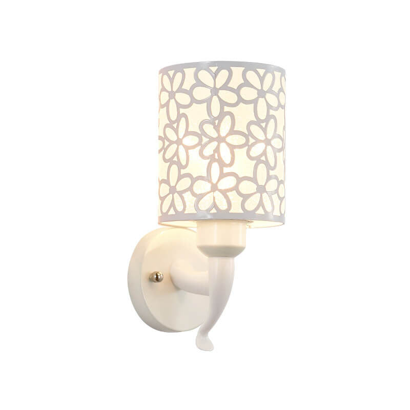 Modern Column Floral Shade 1-Light Wall Sconce Lamp