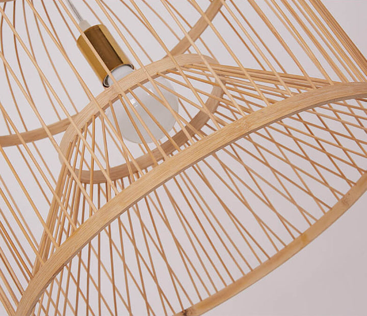 Vintage Bamboo Weaving Birdcage 1-Light Pendant Light