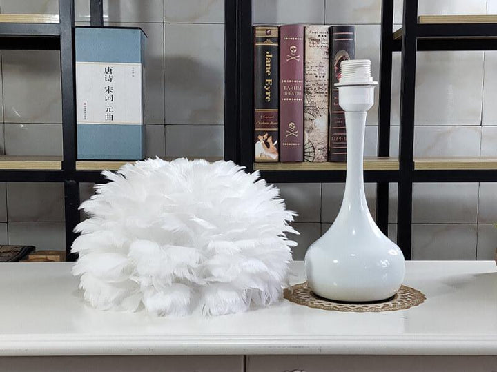 Lampe de Table à Base de Goutte Globe 1 Lumière Moderne Plume 