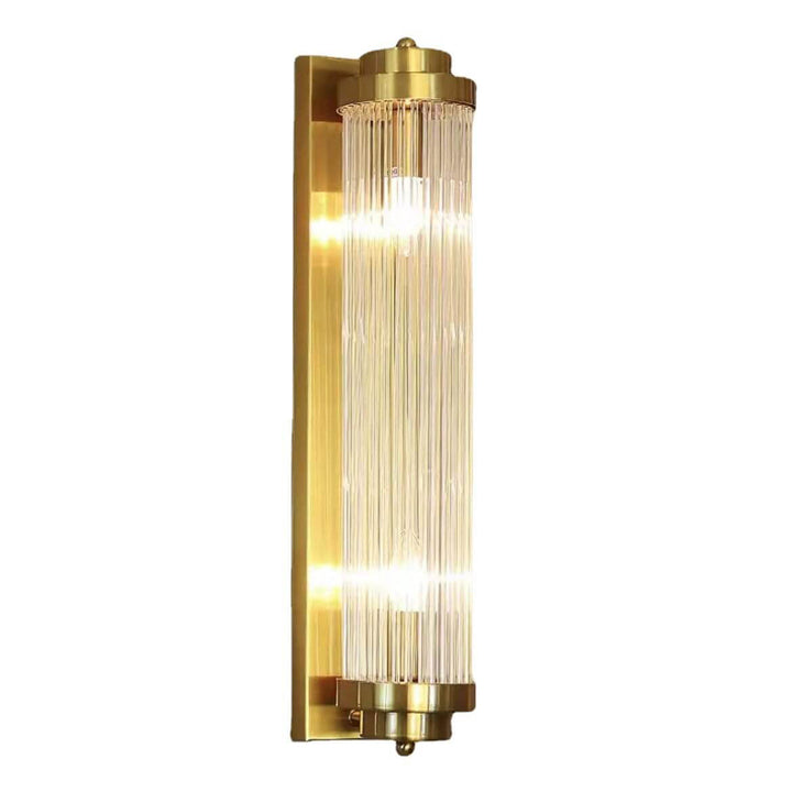 Lámpara Aplique de Pared de Lujo Moderno Cilindro de Cristal Rotación de 2 Luces 
