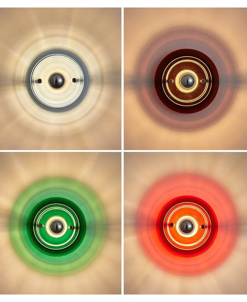 Lampe murale moderne en acrylique à 1 lumière avec ombre ronde teintée 