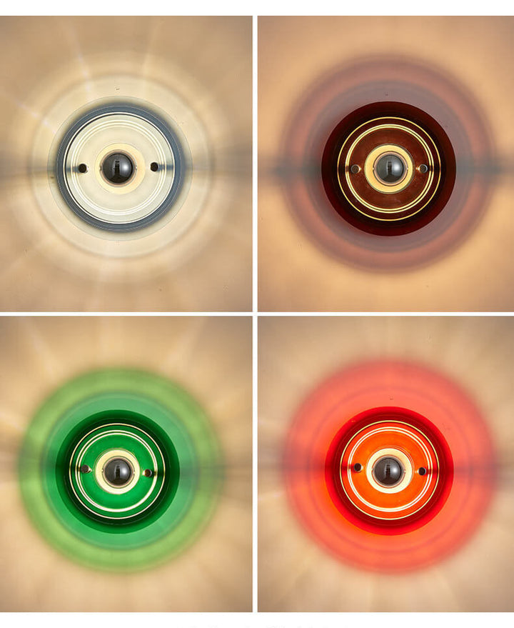Lampe murale moderne en acrylique à 1 lumière avec ombre ronde teintée 