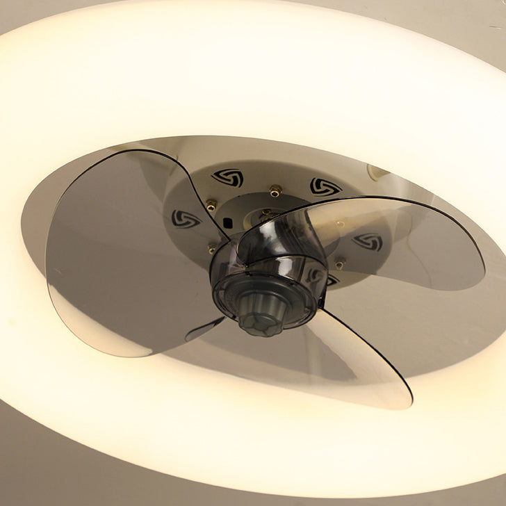 Modern Creative Circle LED Semi-Flush Mount Ceiling Fan Light