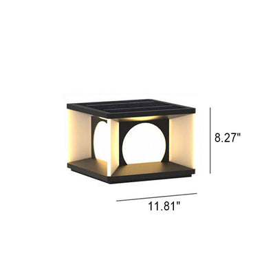 Simple Patio Solar Post Head Light Square LED Outdoor Landscape Light