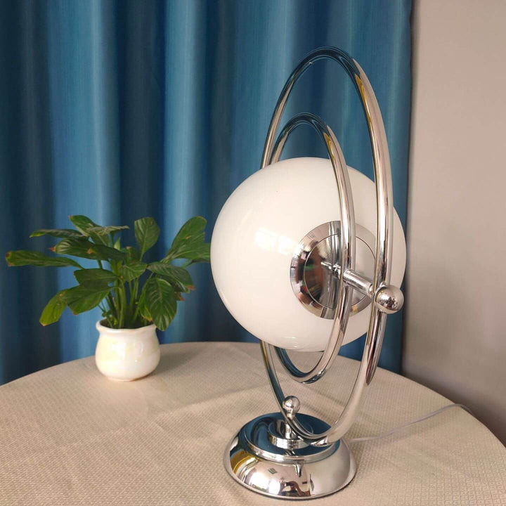 Lampe de Table LED Vintage en Verre Rotatif Lune à 1 Lumière 