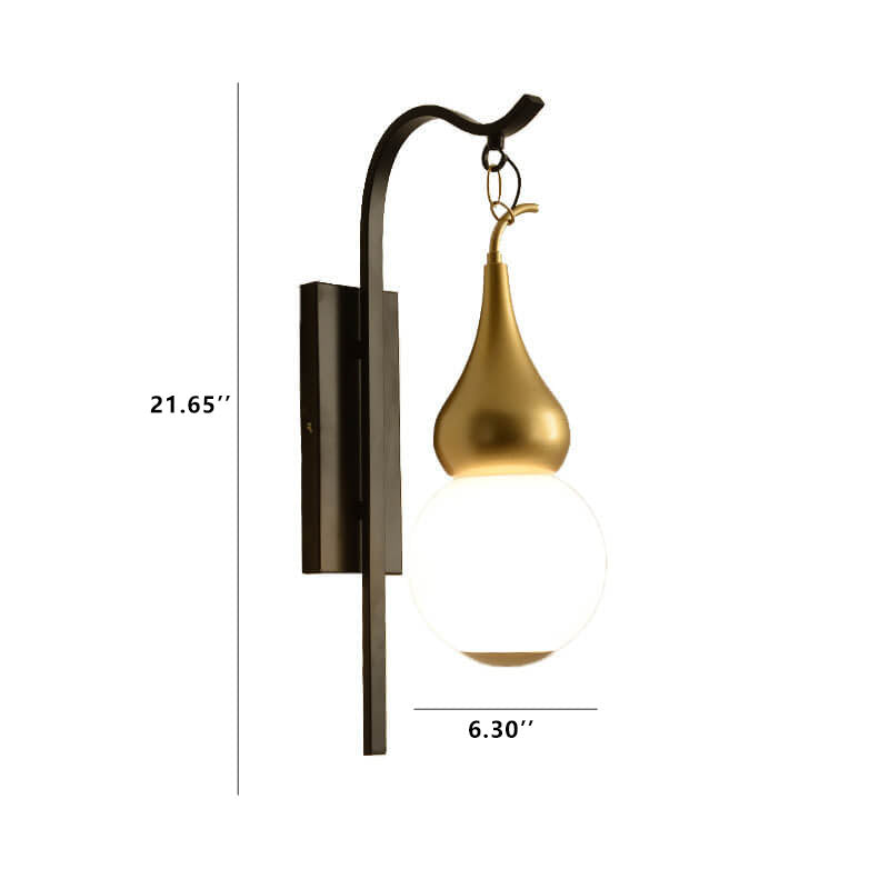 Moderne kreative Glas-Kürbis 1-Licht Wandleuchte 