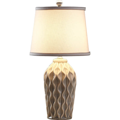 Moderne einfache Stoff-Eisriss-Keramik 1-Licht-Tischlampe 