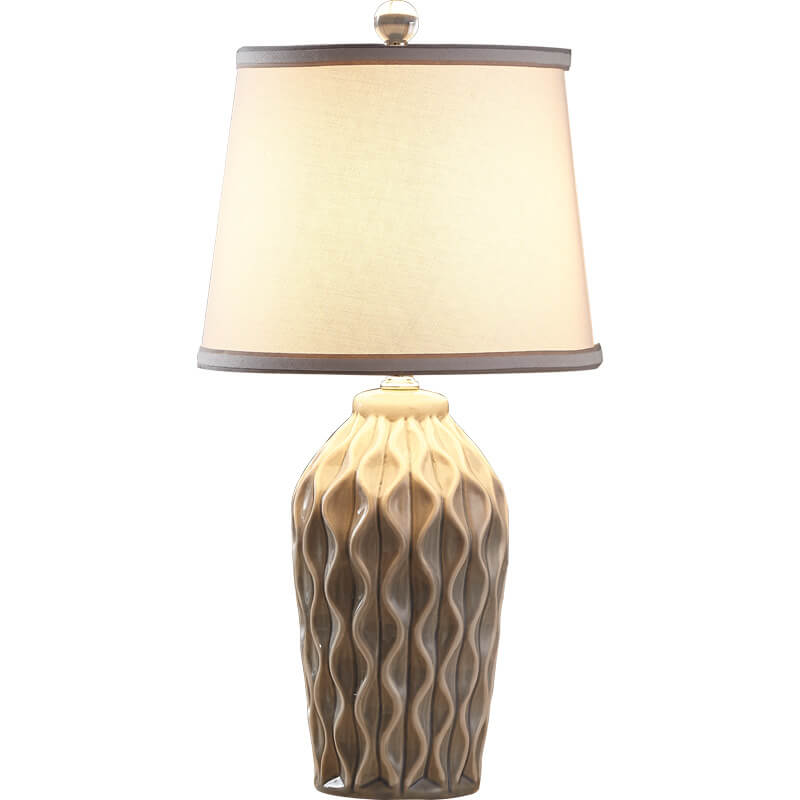 Moderne einfache Stoff-Eisriss-Keramik 1-Licht-Tischlampe 