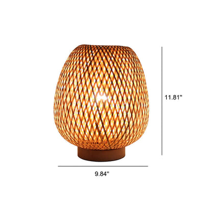 Modern Bamboo Weaving Round 1-Light Decorative Table Lamp