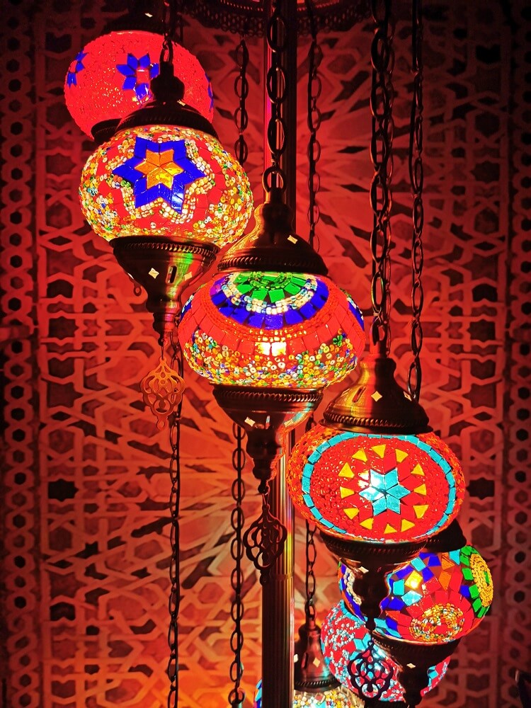 Retro Turkish Moroccan Globe 9-Light Standing Floor Lamp