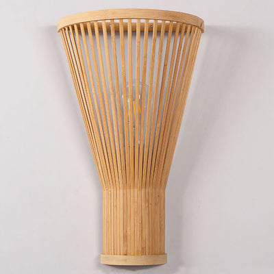 Vintage Bamboo Half Fan 1-Light Wandleuchte 