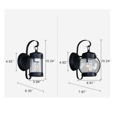 Retro Aged Lantern Outdoor Waterproof 1-Light Wall Sconce Lamp