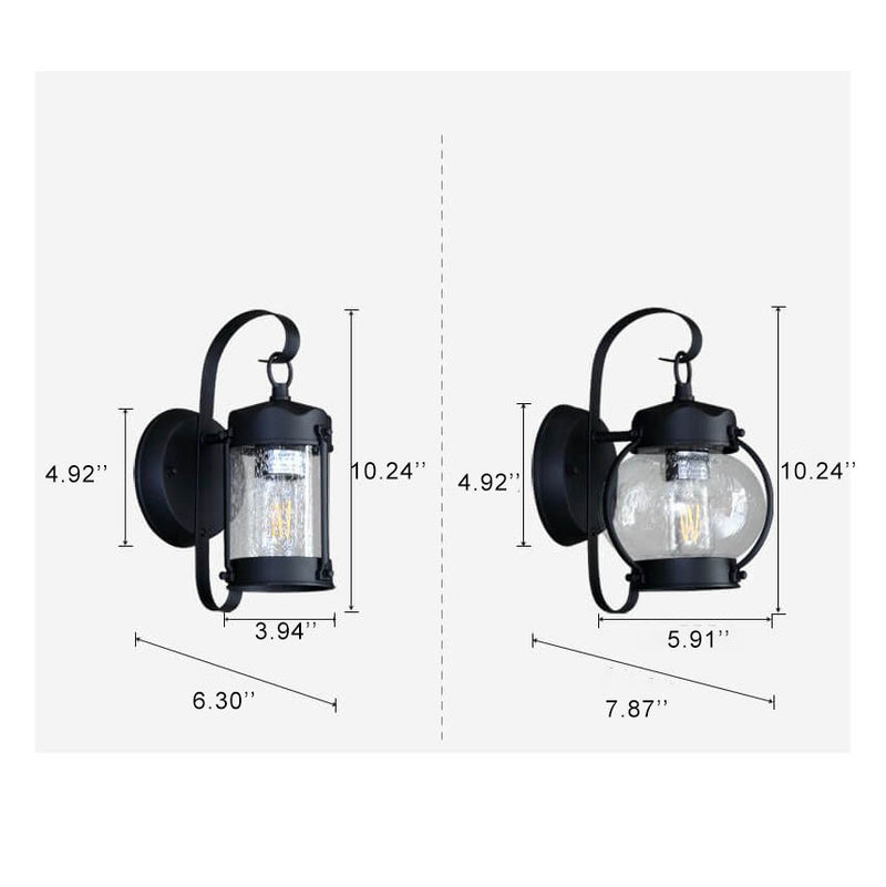 Retro Aged Lantern Outdoor Waterproof 1-Light Wall Sconce Lamp