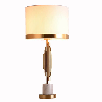 Nordic Luxury Fabric Marble Base 1-Light Table Lamp