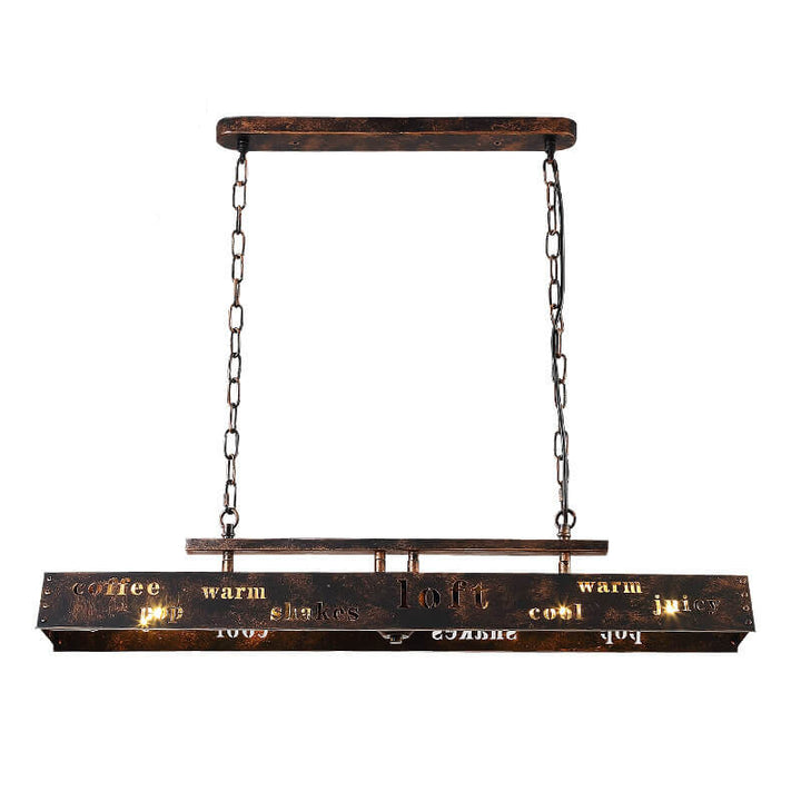 Industrielle Vintage Eisen Rechteckige 2-Licht Kronleuchter 