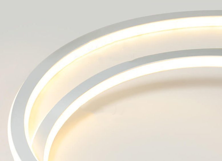 Nordische, minimalistische Doppelkreis-LED-Deckenleuchte zur bündigen Montage 