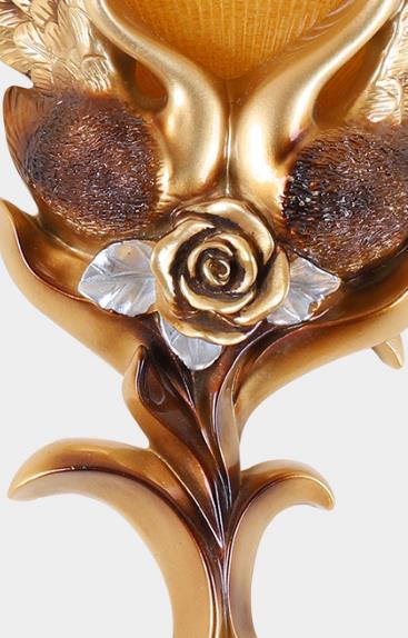 European Swan Carving Flared Glass Resin 1-Light Wall Sconce Lamp