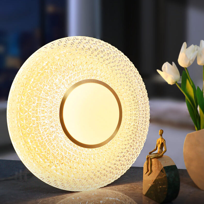 Modern Luxury Round Bowl Shaped Brass LED Flush Mount Ceiling Light