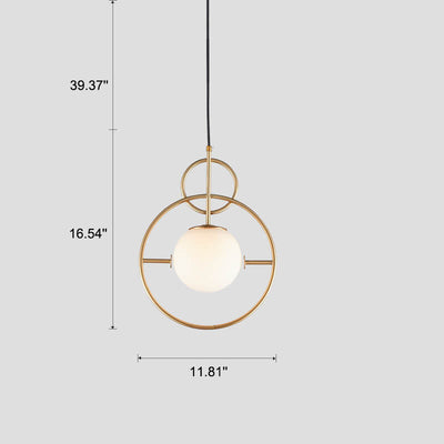 ضوء قلادة LED بلمبة زجاجية واحدة من Nordic Creative Circle Ball 