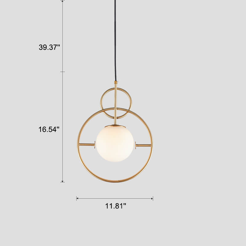 ضوء قلادة LED بلمبة زجاجية واحدة من Nordic Creative Circle Ball 