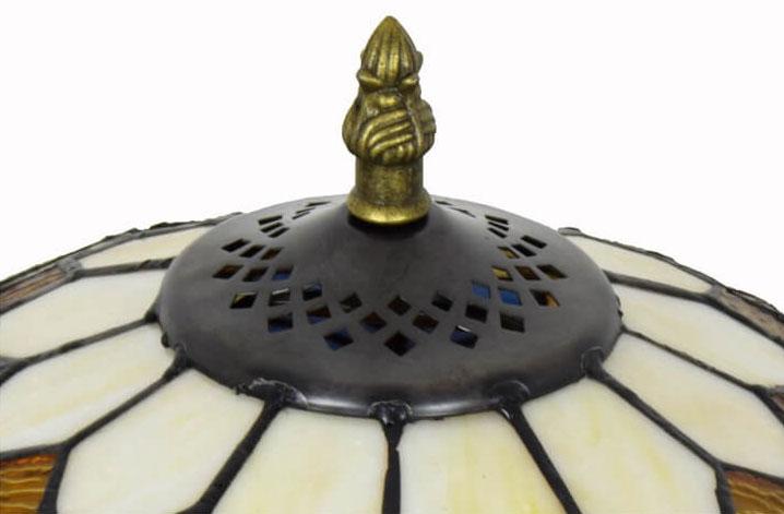Lampe de table à 1 lumière avec vitrail Tiffany et motif de fleur européenne 