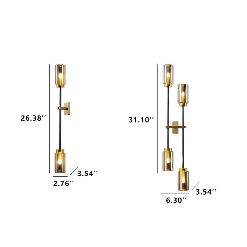 Modern Luxury Cylindrical Shade 2/4 Light Wall Sconce Lamp
