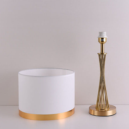 Nordic Fabric Gold Linear Base 1-Light  Table Lamp